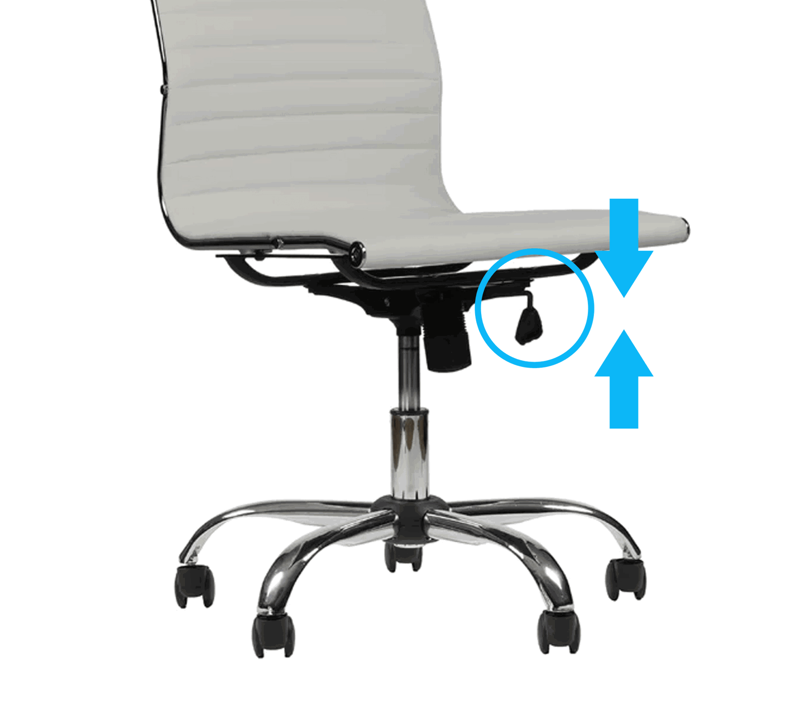 Office Executive Chair High Back with D Shape Armrest and Chrome Base -