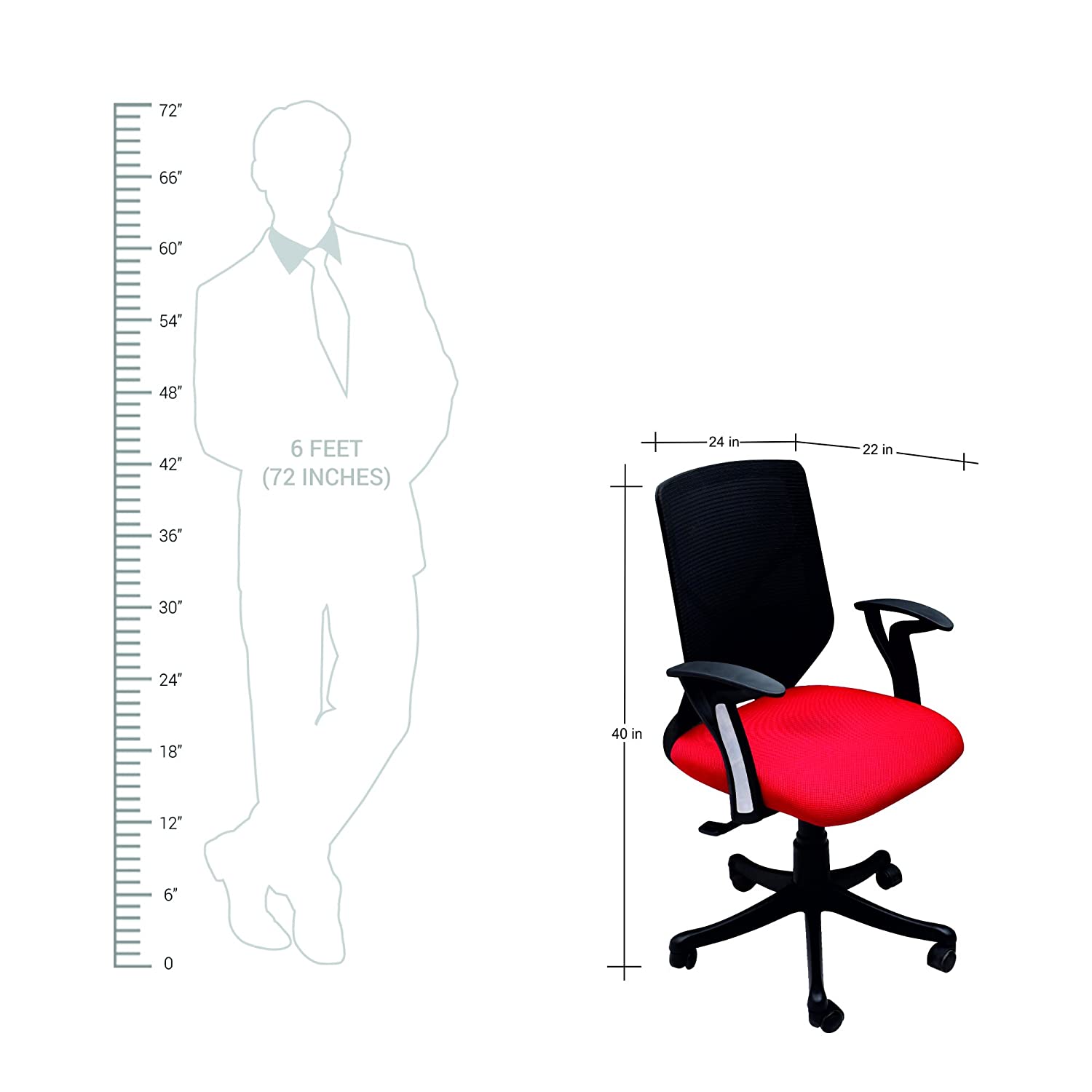 Office Executive Chair in Mesh & Medium Back -