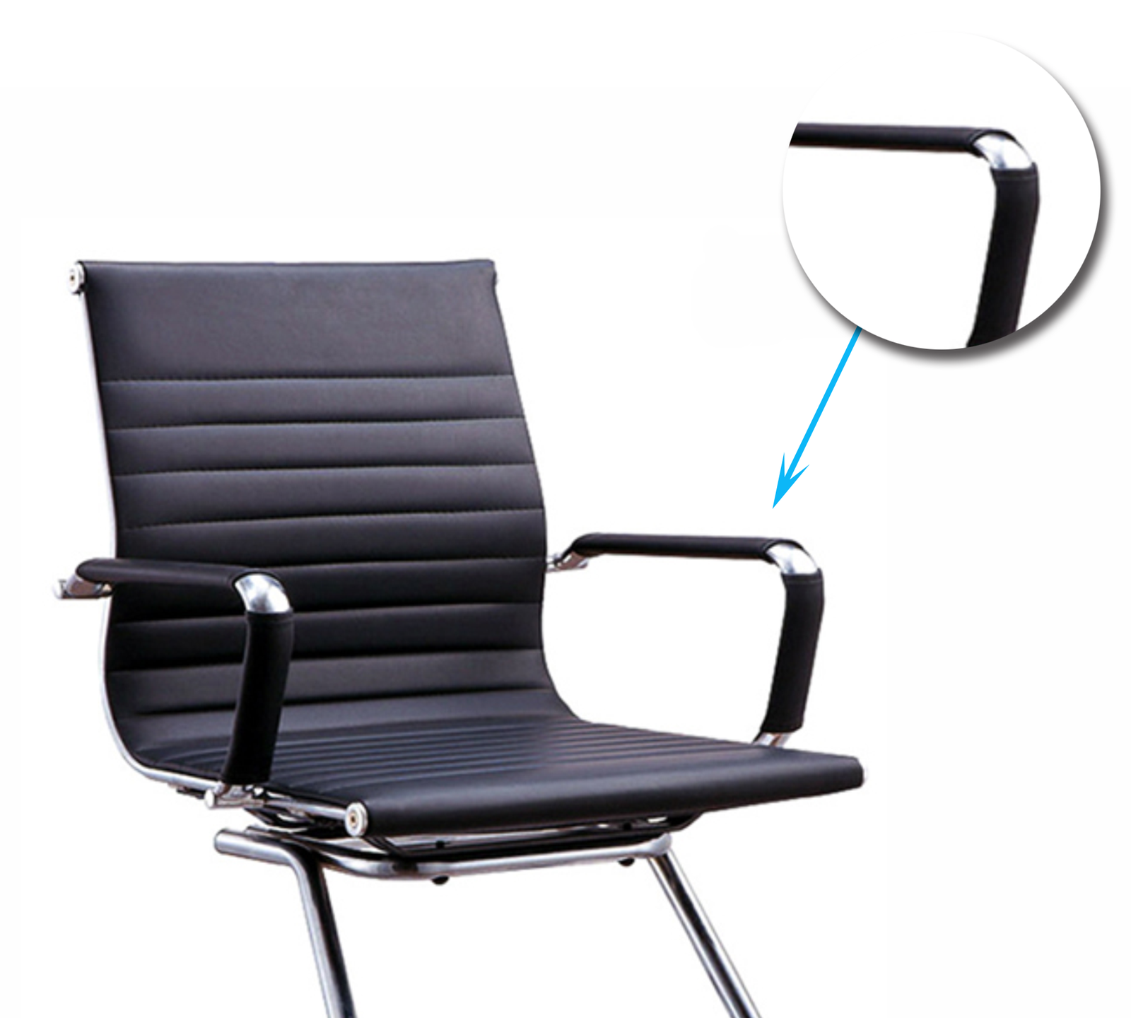 Office Executive Chair with Chrome Metal Fixed Base -