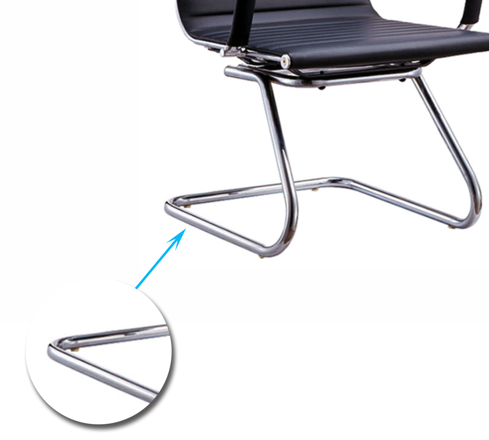 Office Executive Chair with Chrome Metal Fixed Base -