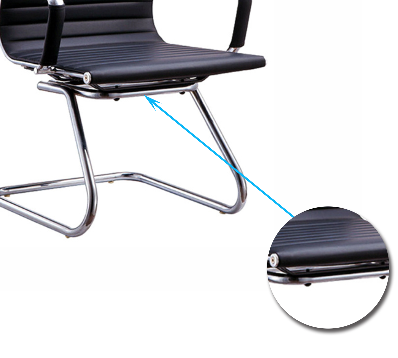 Office Executive Chair with Chrome Metal Fixed Base -