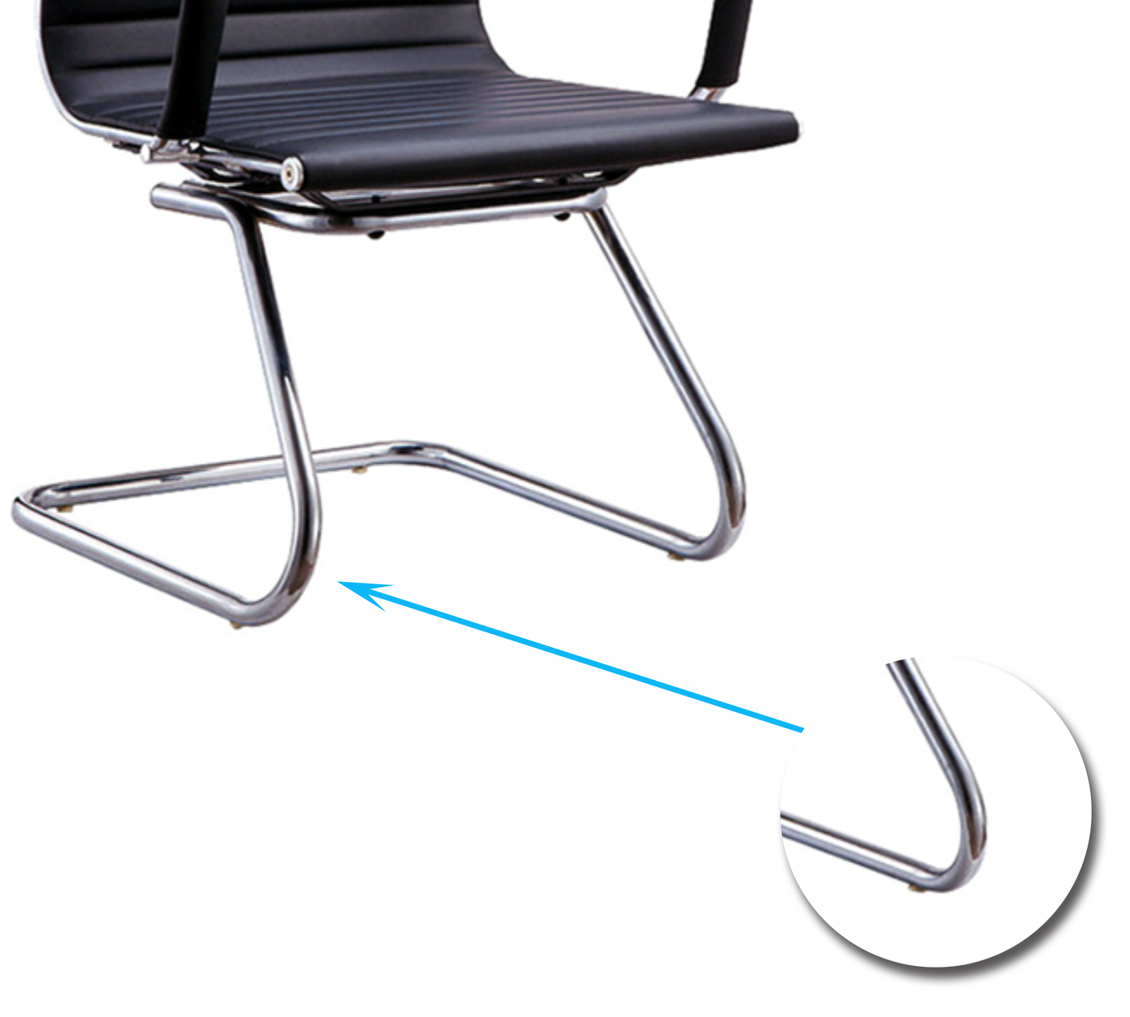 Office Executive Chair with Chrome Metal Fixed Base -