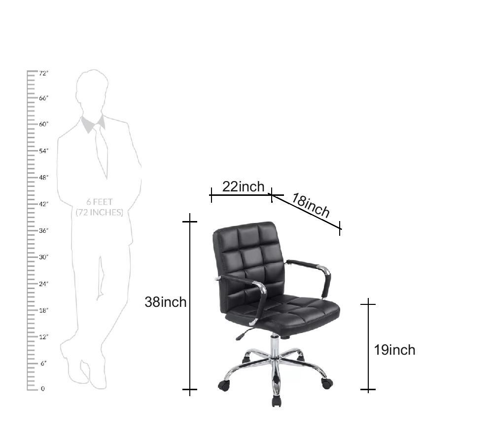 Office Executive Chair with Height Adjustable Chrome Base -
