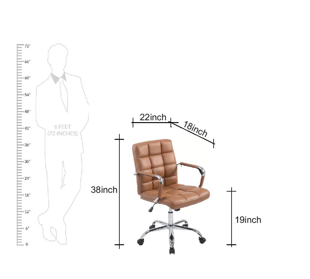 Office Executive Chair with Height Adjustable Chrome Base -
