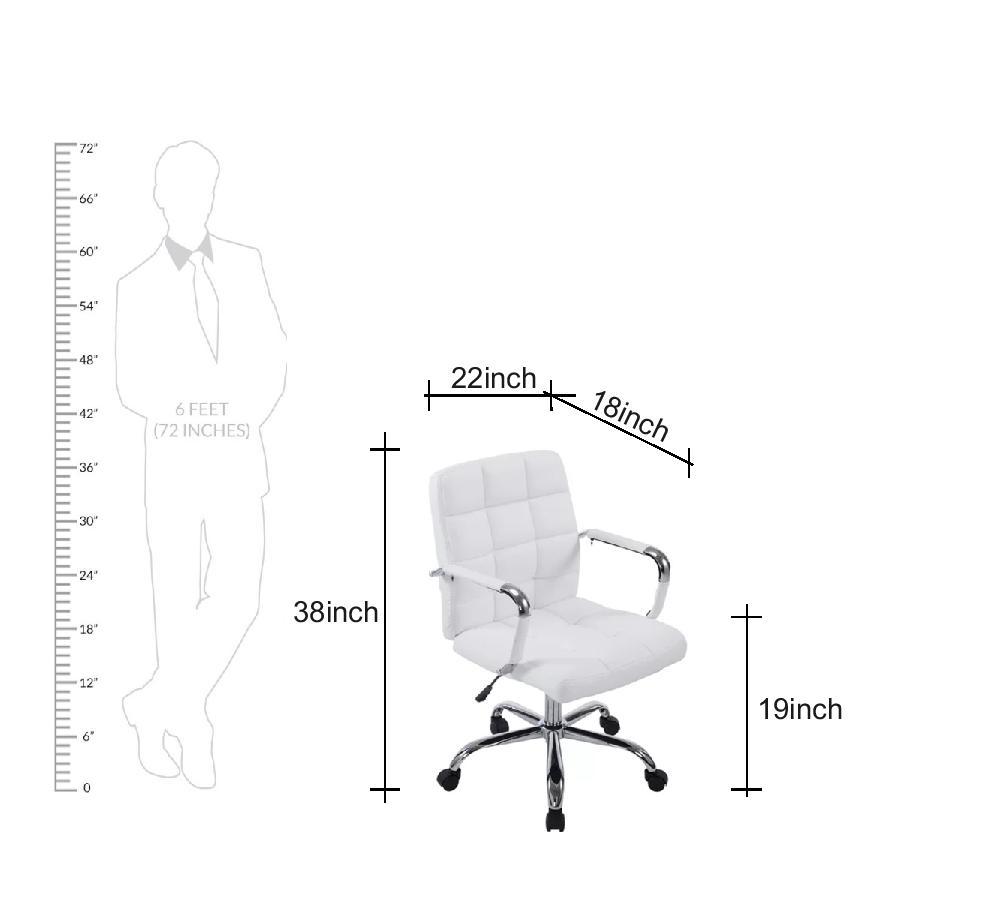 Office Executive Chair with Height Adjustable Chrome Base -