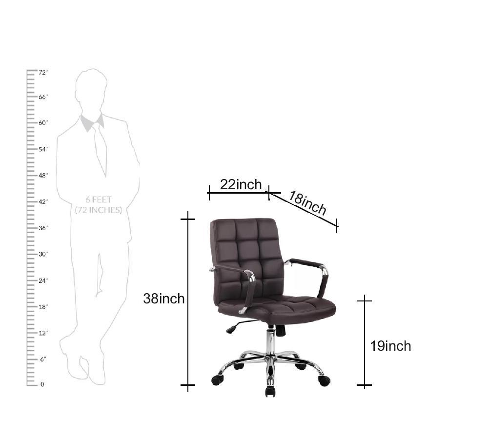 Office Executive Chair with Height Adjustable Chrome Base -