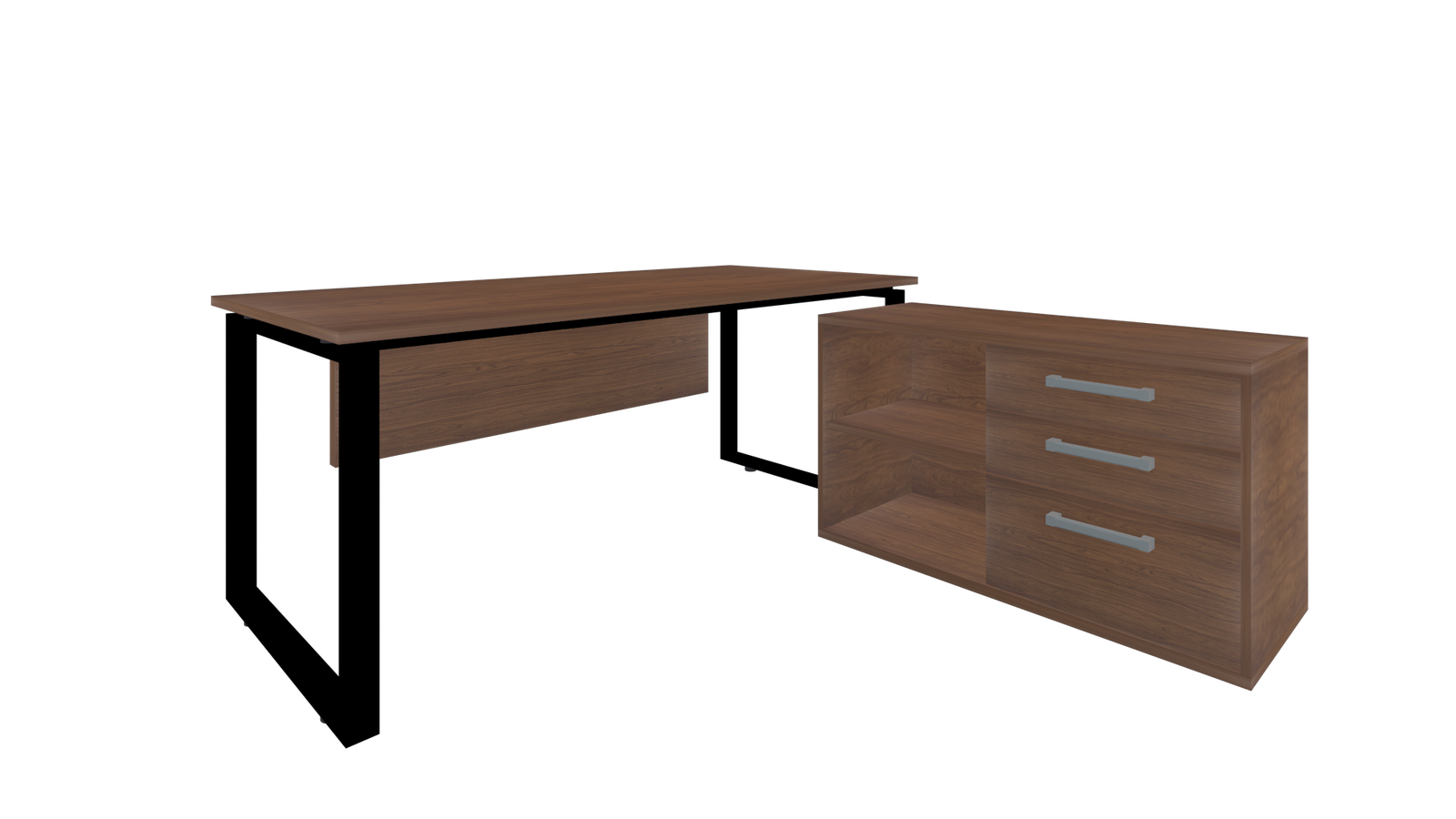 Office Executive Table with Metal Frame Legs Base & Top Particle Board -