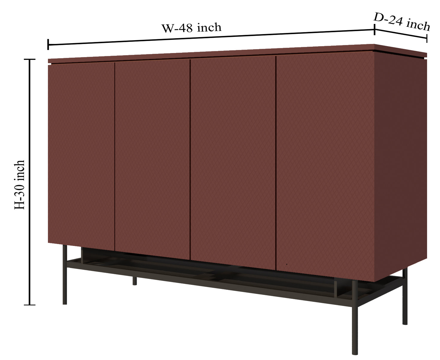 Office File Storage Cabinets in Wooden with Metal Leg Base -