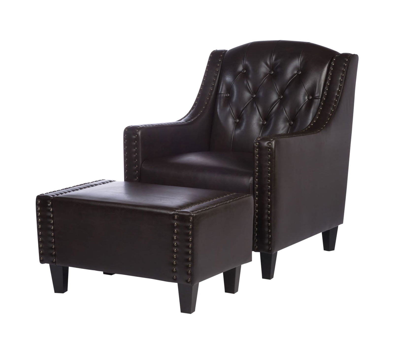 One Seater Sofa Wooden Legs With Ottoman -