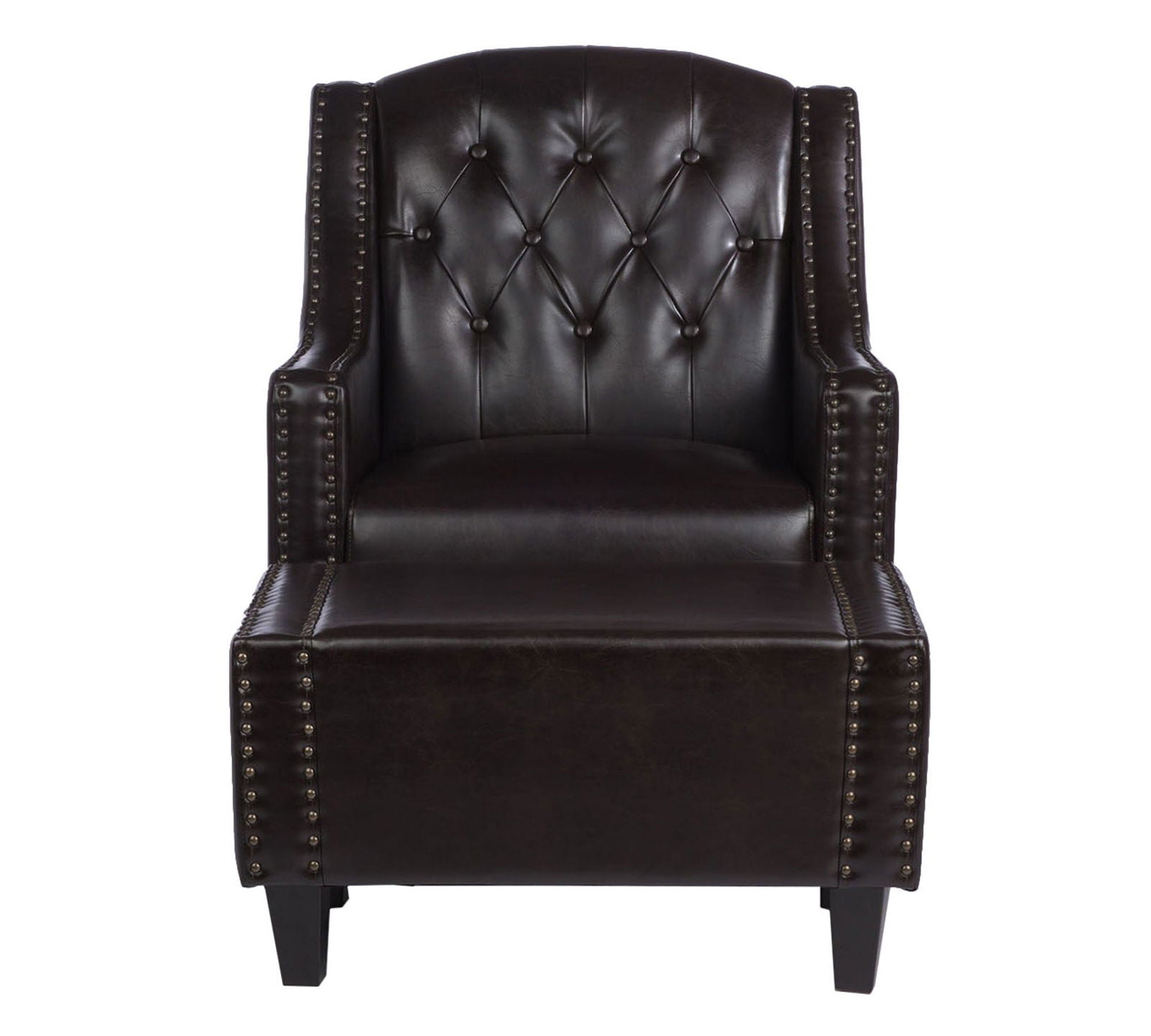 One Seater Sofa Wooden Legs With Ottoman -