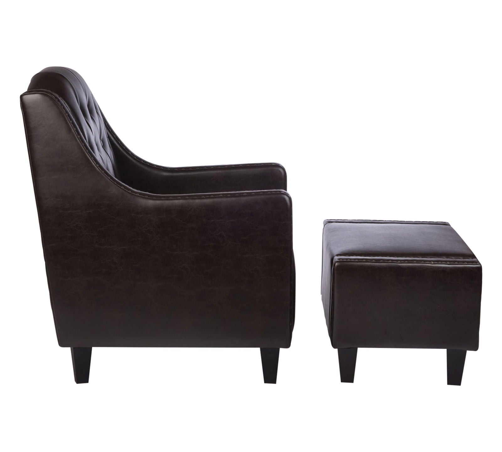 One Seater Sofa Wooden Legs With Ottoman -