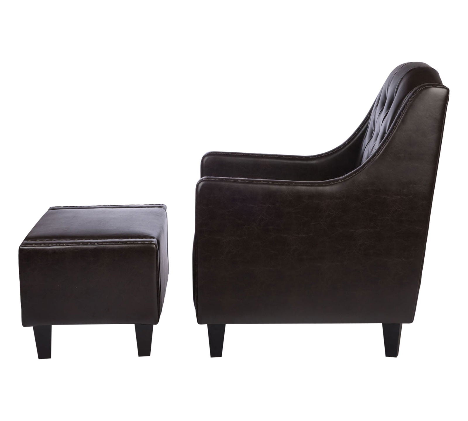 One Seater Sofa Wooden Legs With Ottoman -