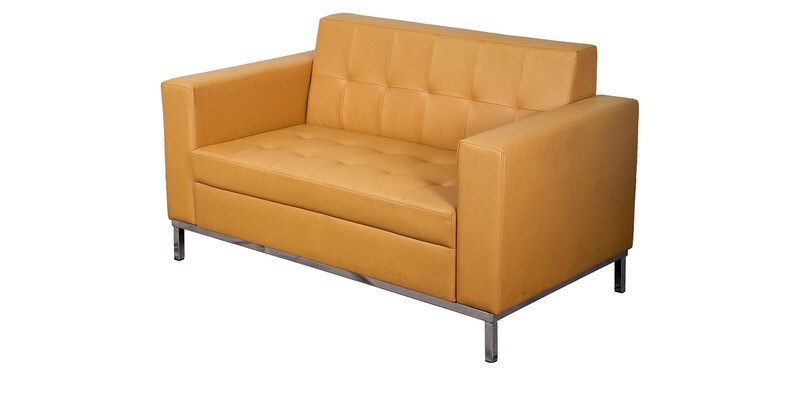 One Seater Sofa in Leatherette Upholstery with Metal frame -