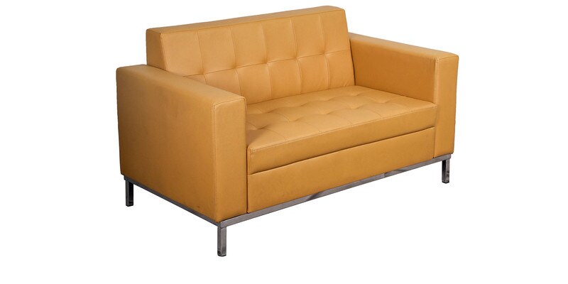 One Seater Sofa in Leatherette Upholstery with Metal frame -