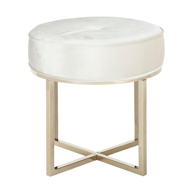 फ़ैब्रिक अपहोल्स्ट्री और मेटल बेस पाउफ़