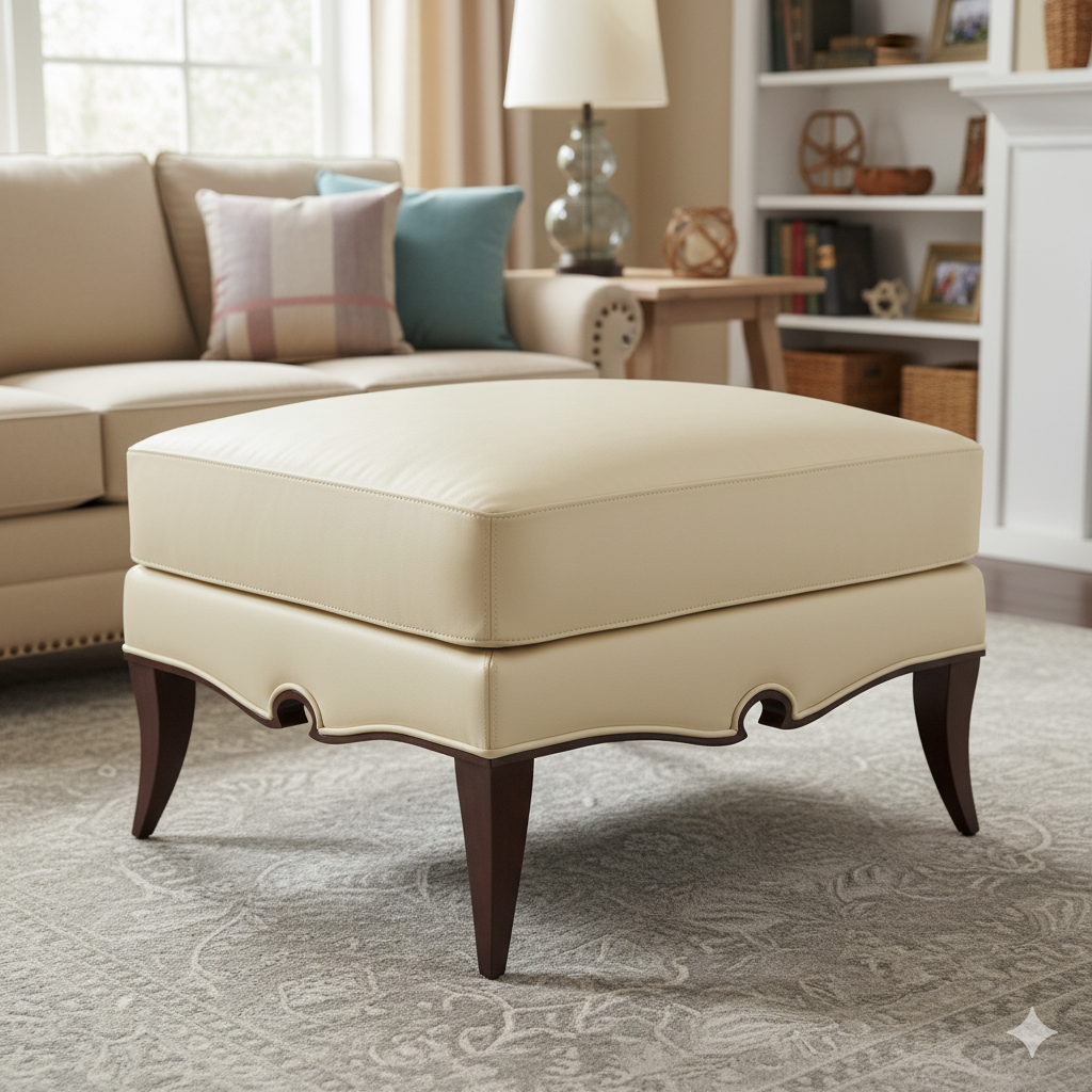 कपड़े का असबाब और लकड़ी का ओटोमन