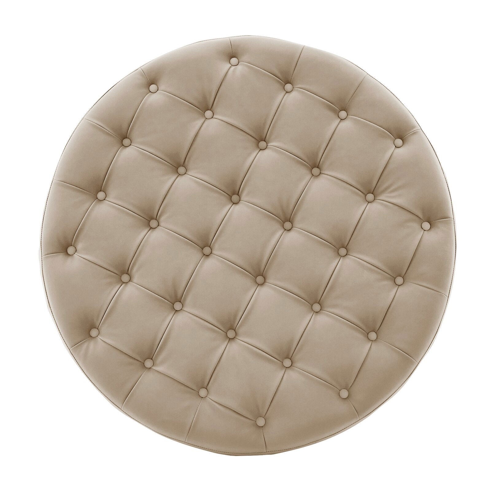 Ottoman in Fabric Upholstery & Metal Base -