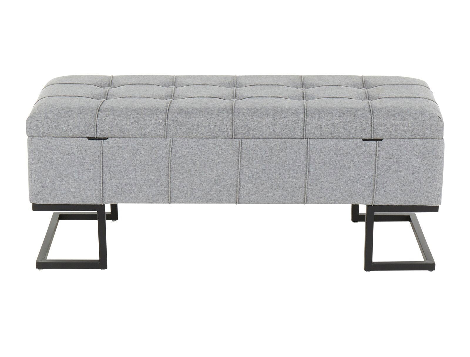 Ottoman in Fabric Upholstery & Metal Base -