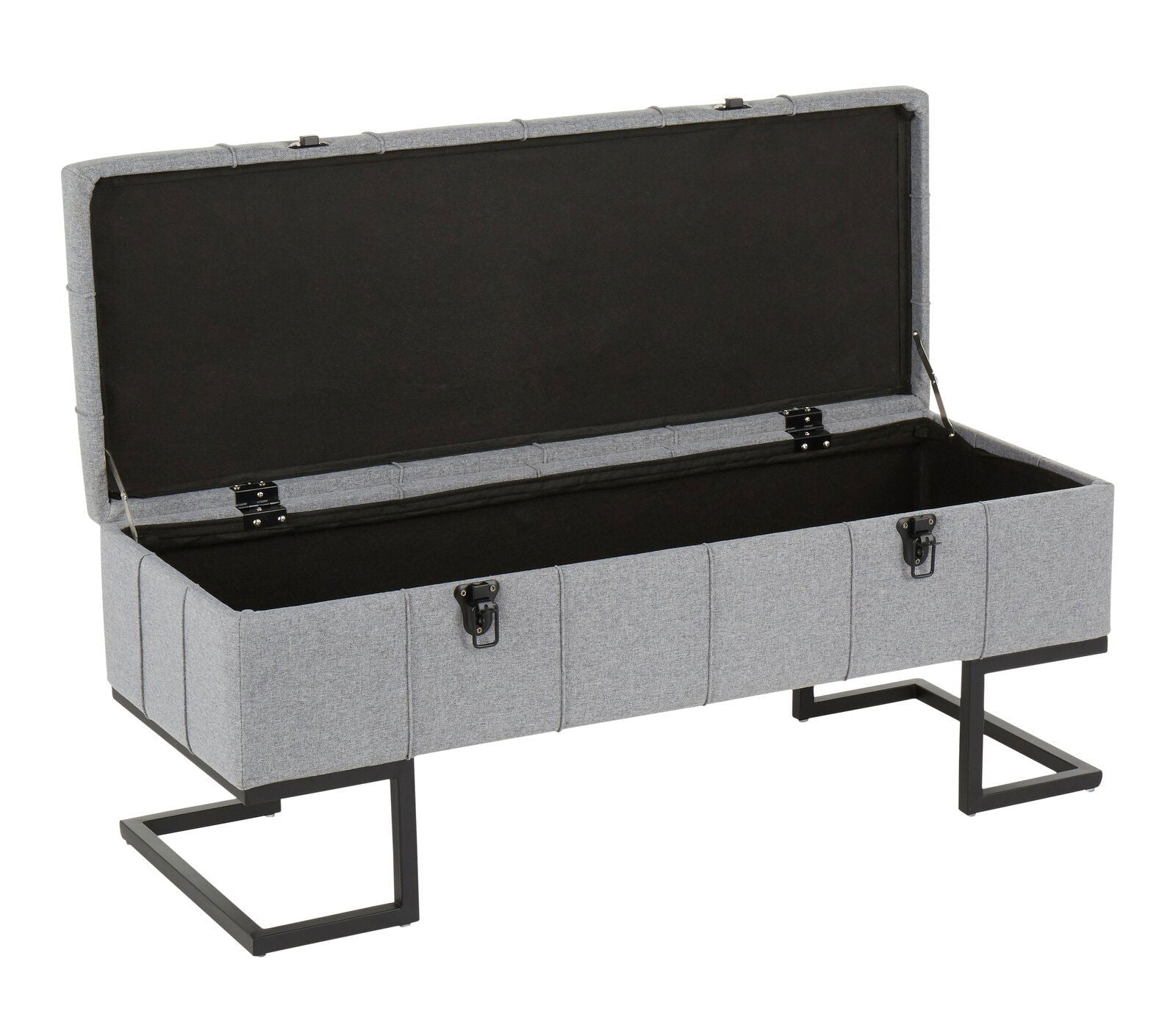 Ottoman in Fabric Upholstery & Metal Base -
