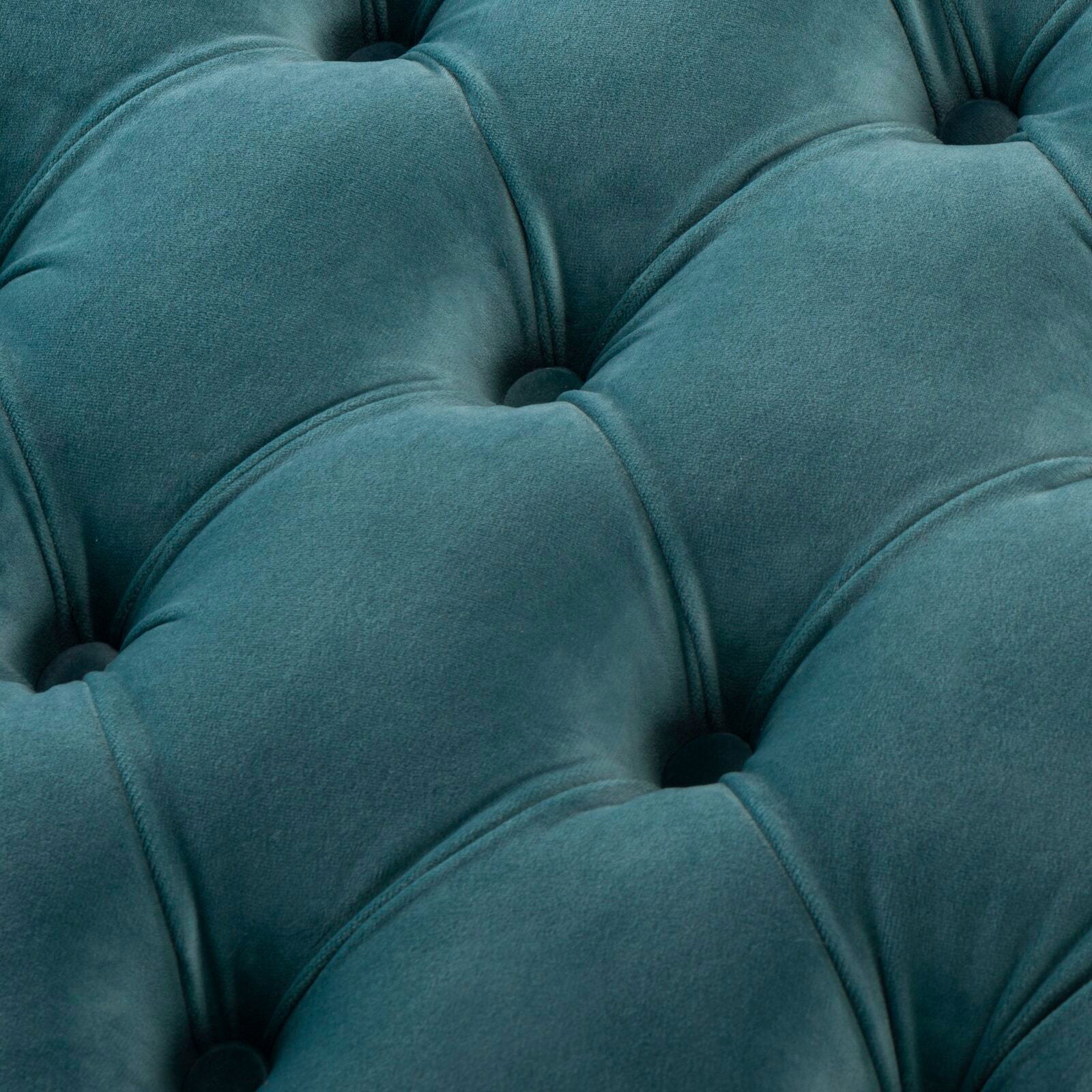 Ottoman in Fabric Upholstery & Metal Base -