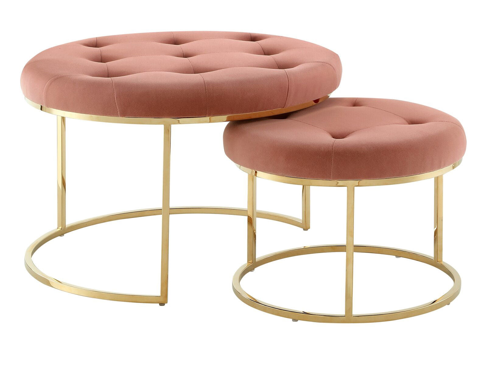 Ottoman in Fabric Upholstery & Metal Base -