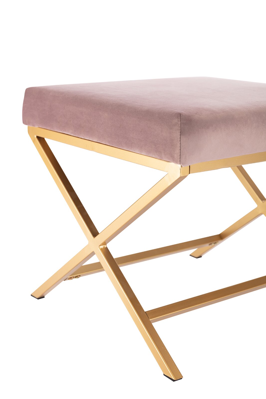 Ottoman in Fabric Upholstery & Metal Legs -