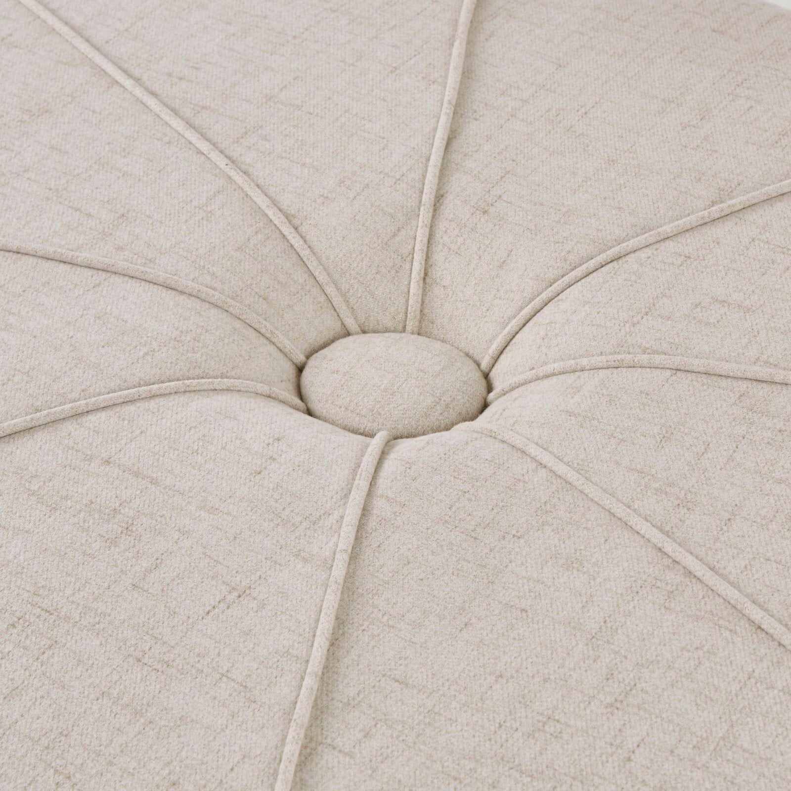 Ottoman in Fabric Upholstery & Wooden Base -