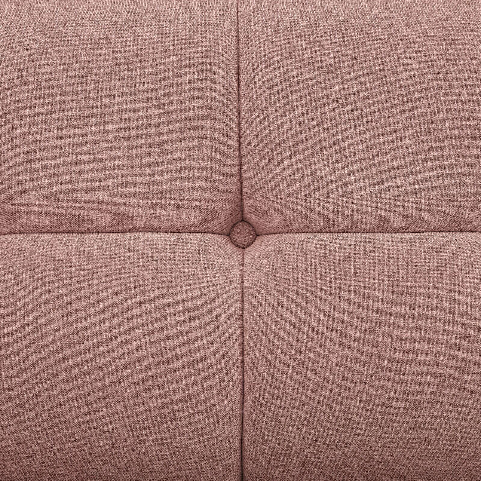 Ottoman in Fabric Upholstery & Wooden Base -