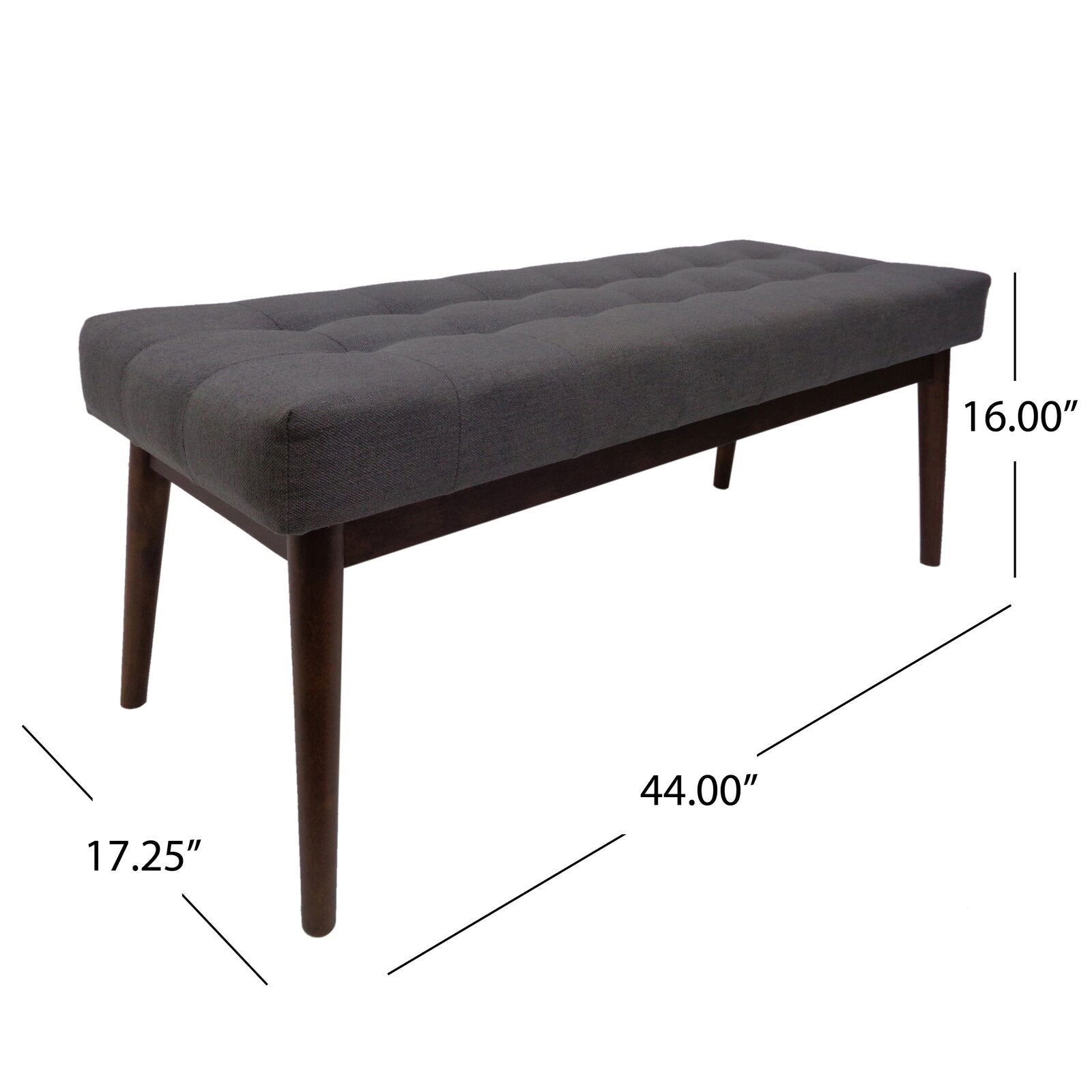 Ottoman in Fabric Upholstery & Wooden Legs Base -