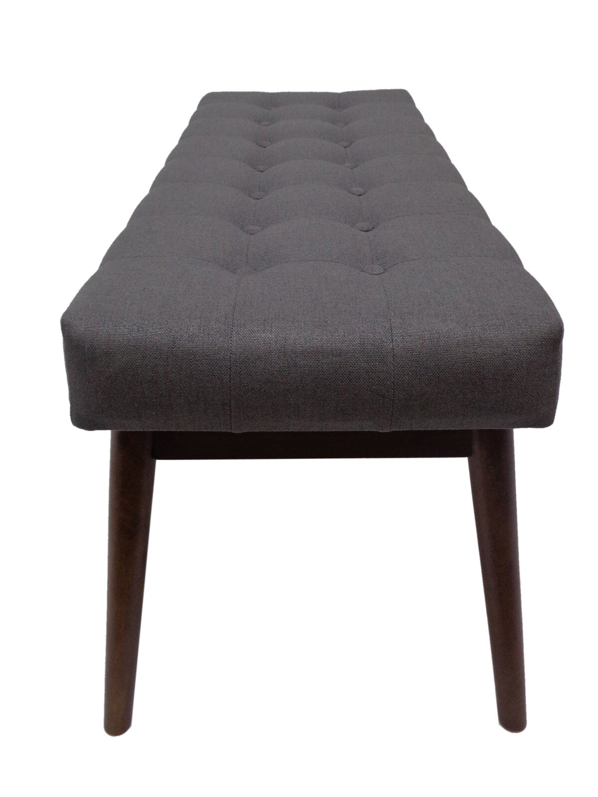 Ottoman in Fabric Upholstery & Wooden Legs Base -