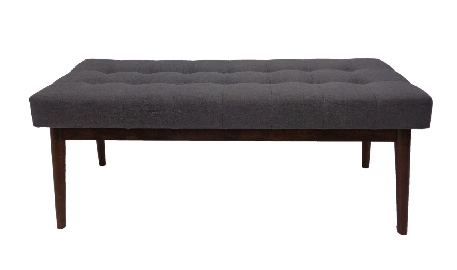 Ottoman in Fabric Upholstery & Wooden Legs Base -