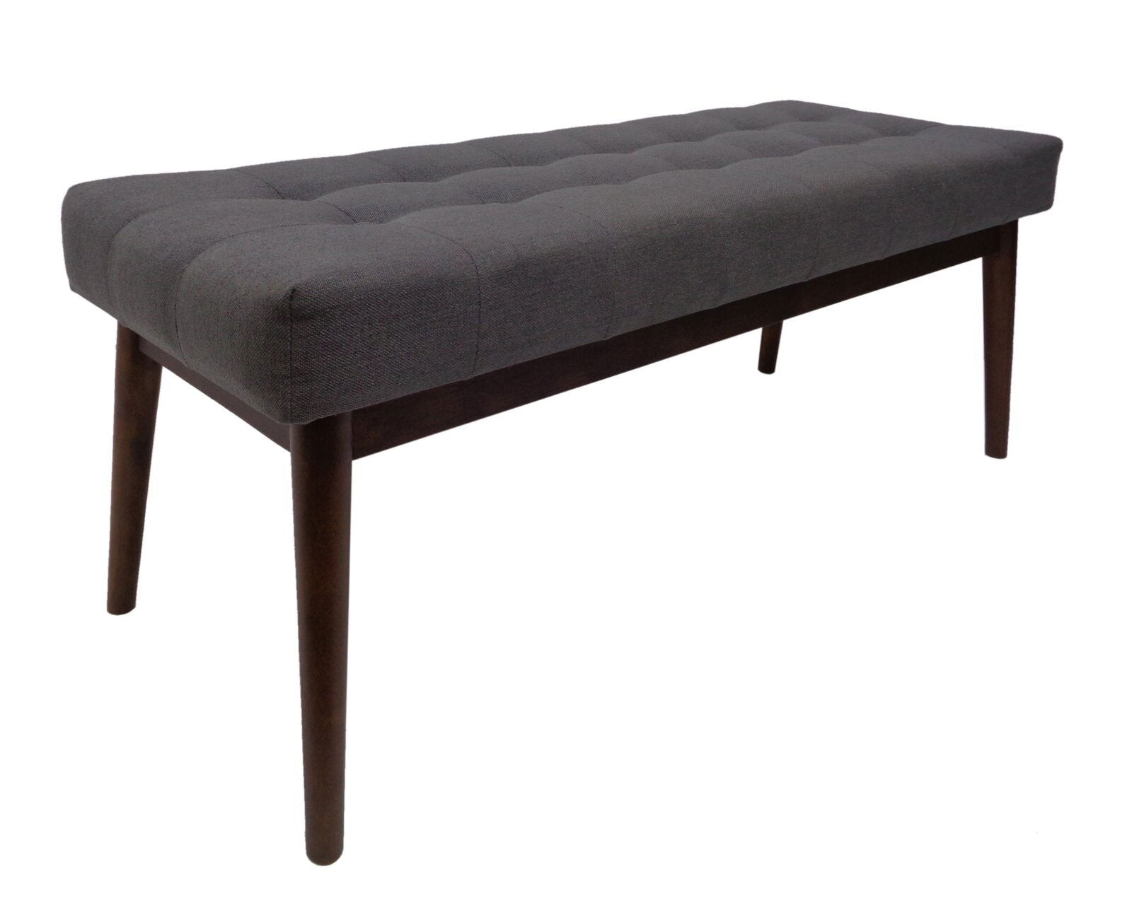 Ottoman in Fabric Upholstery & Wooden Legs Base -