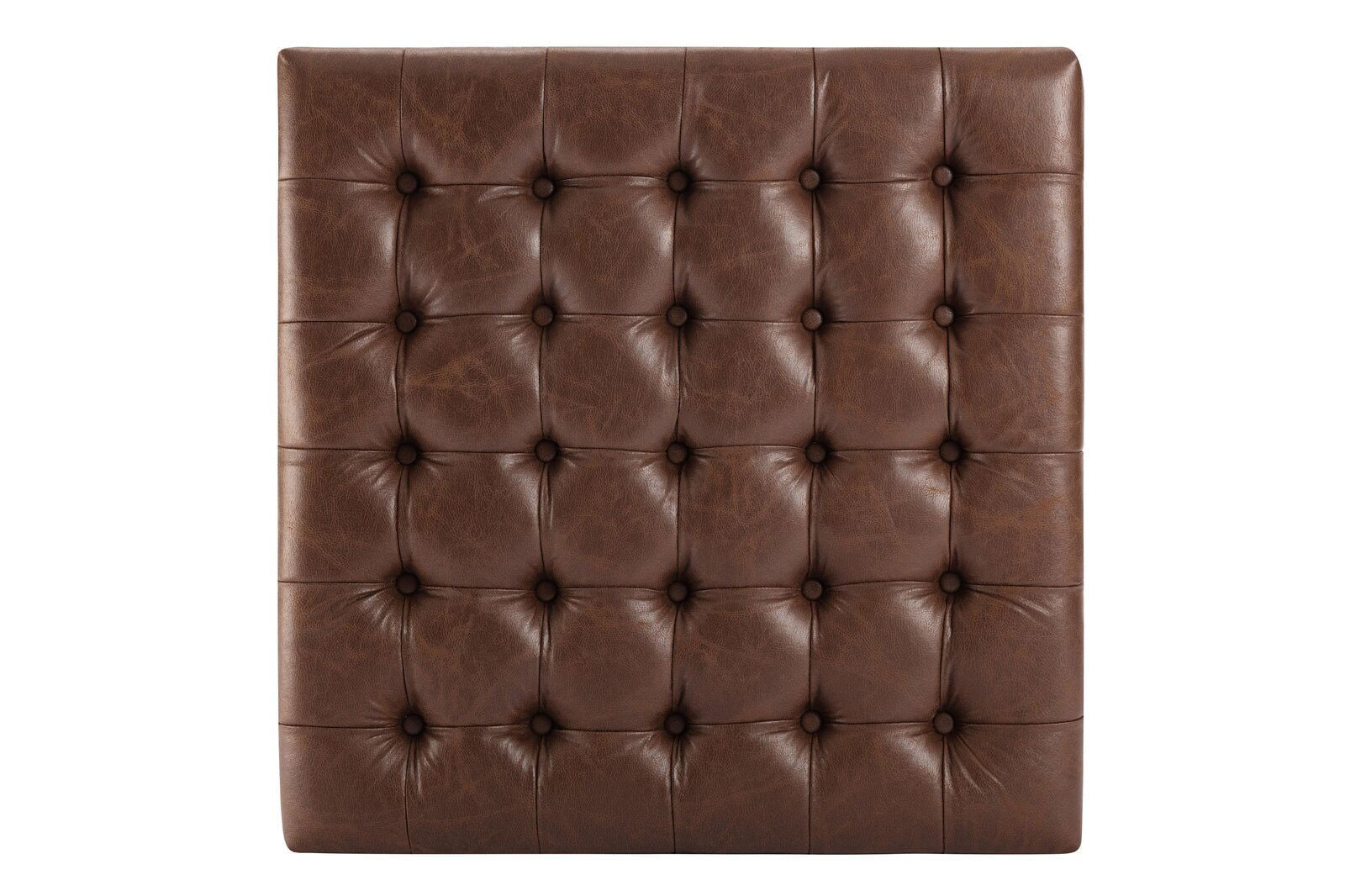 Ottoman with Leatherette Upholstery & Metal Base -