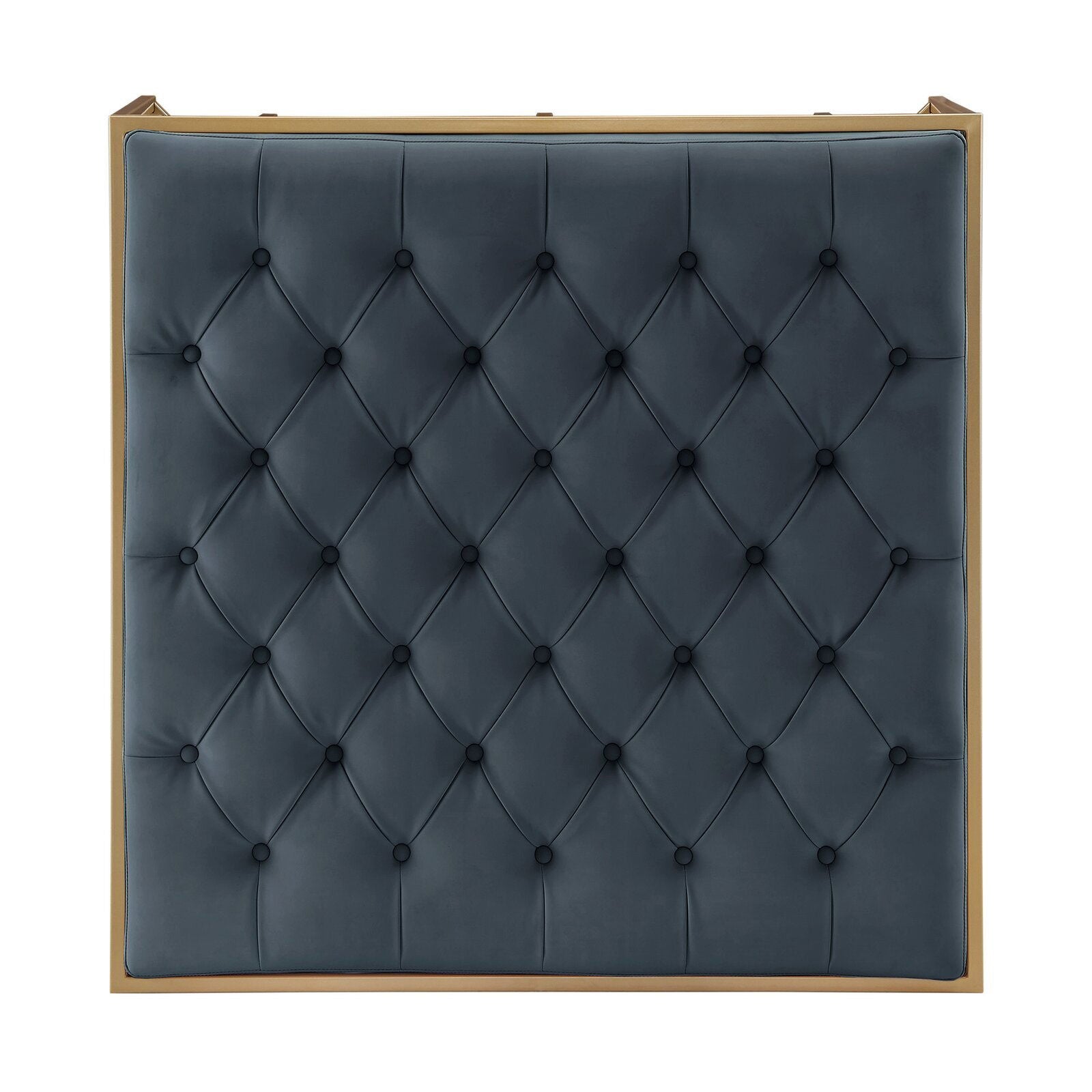 Ottoman with Leatherette Upholstery & Metal Base -