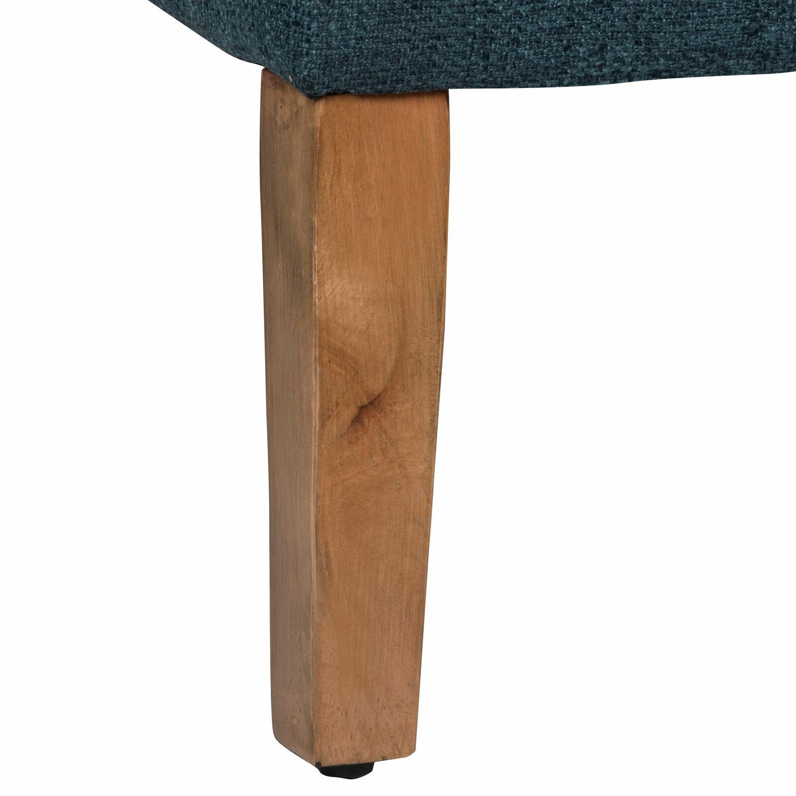 Ottoman with Storage in Fabric Upholstery & Wooden Base -