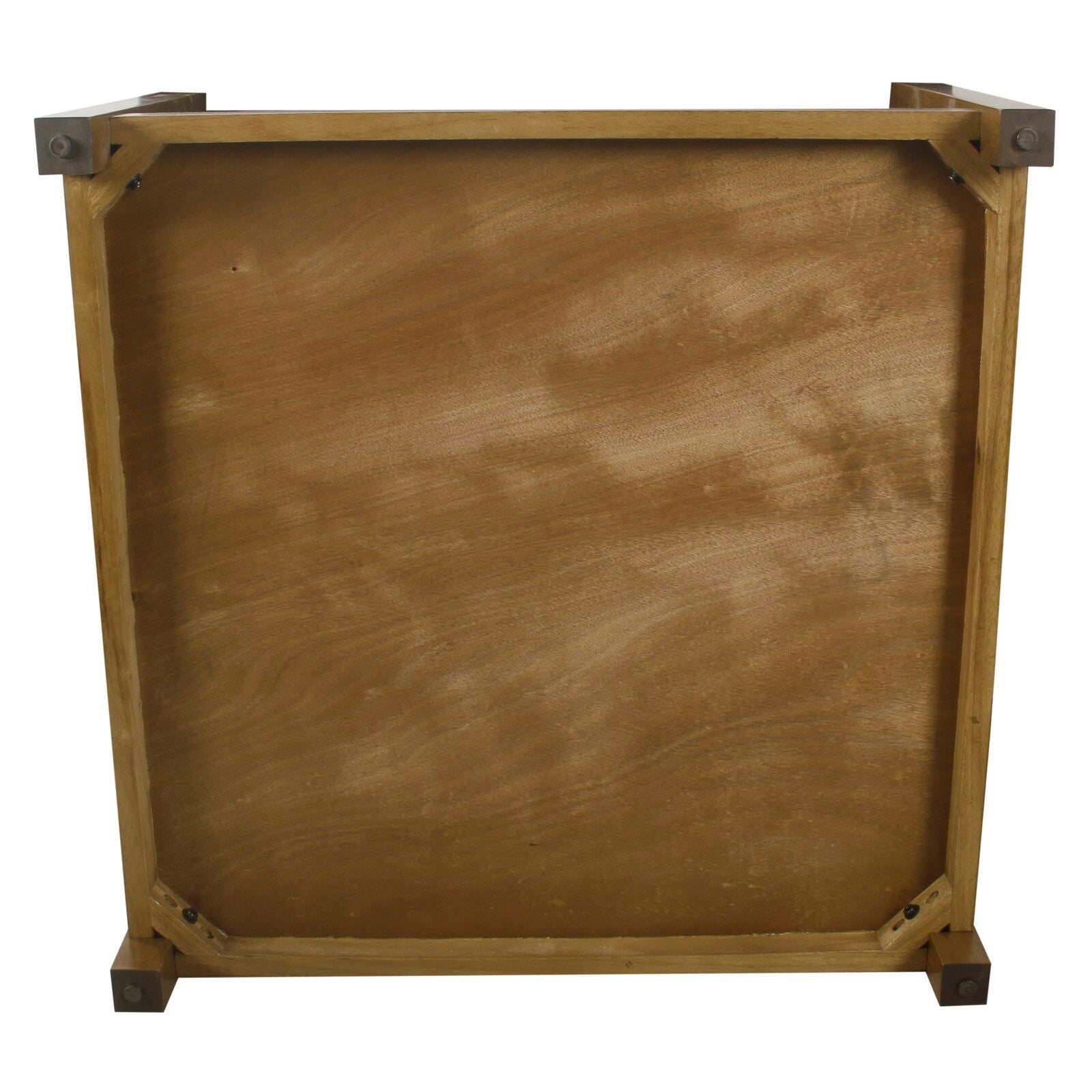 Ottoman with Storage in Fabric Upholstery & Wooden Base -