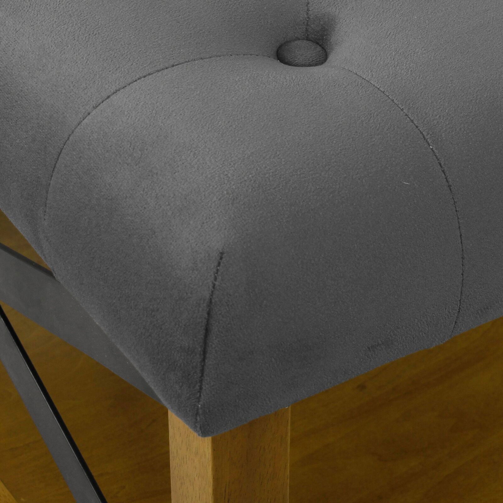 Ottoman with Storage in Fabric Upholstery & Wooden Base -