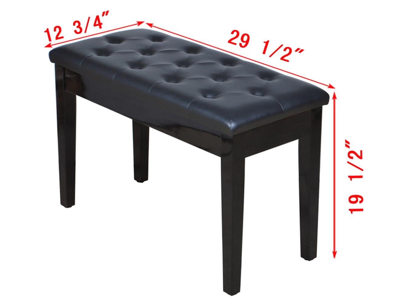 Ottoman with Storage with Leatherette Upholstery & Wooden Base -