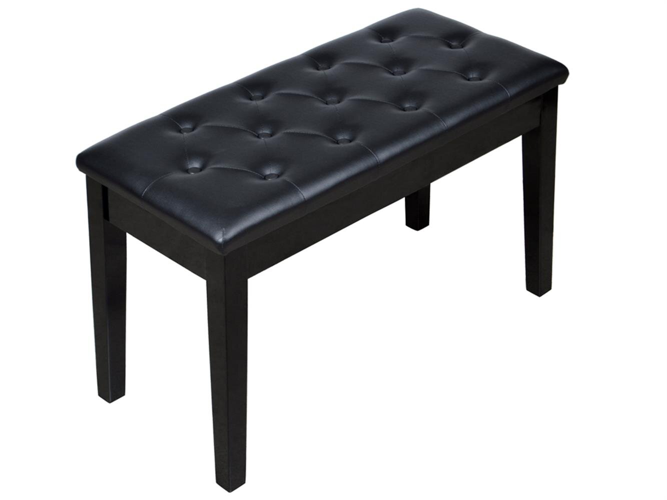 Ottoman with Storage with Leatherette Upholstery & Wooden Base -