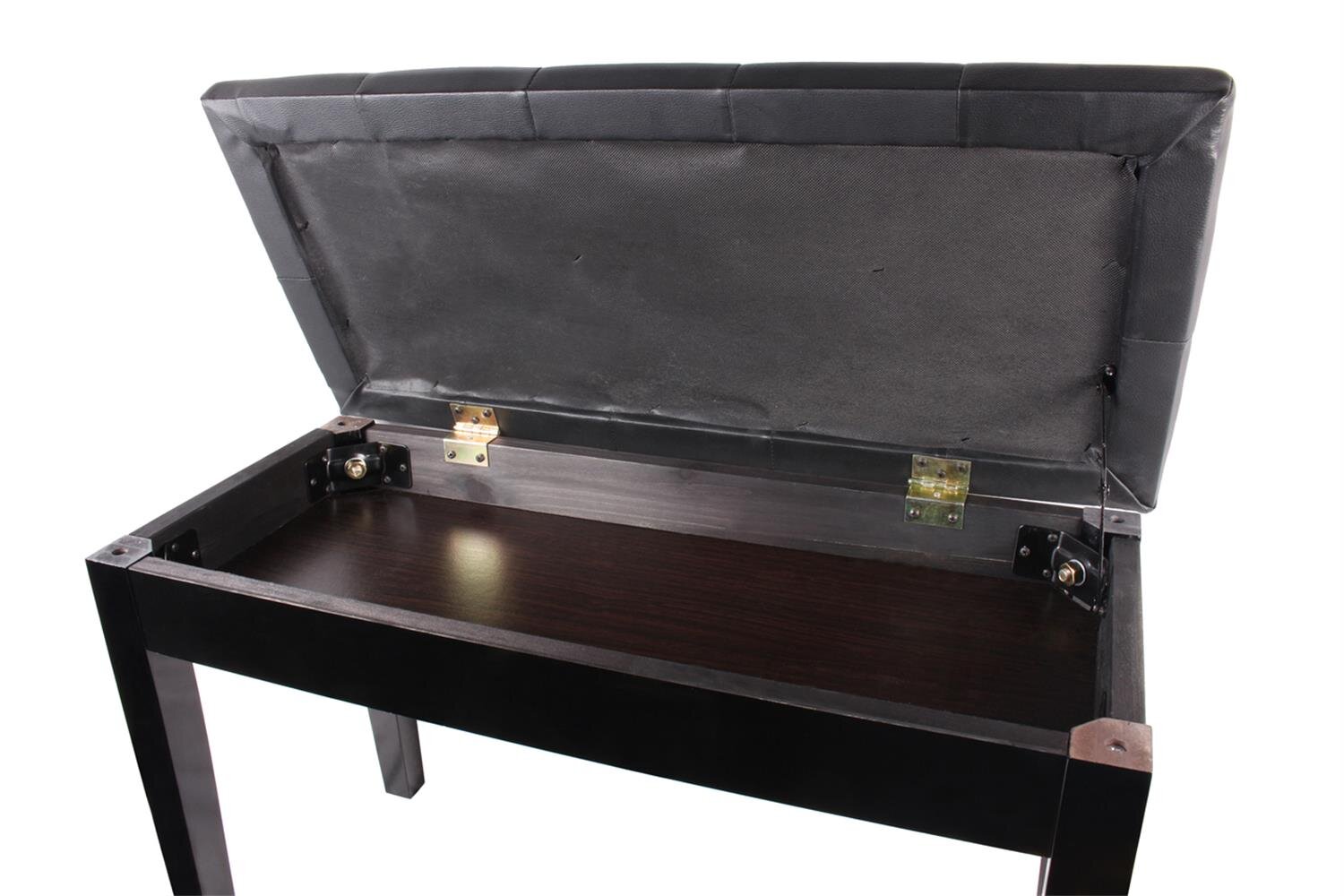 Ottoman with Storage with Leatherette Upholstery & Wooden Base -