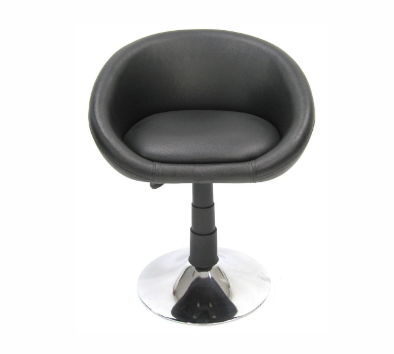 Outdoor Bar Chair Metal Chrome Base Cushioned Leatherette -