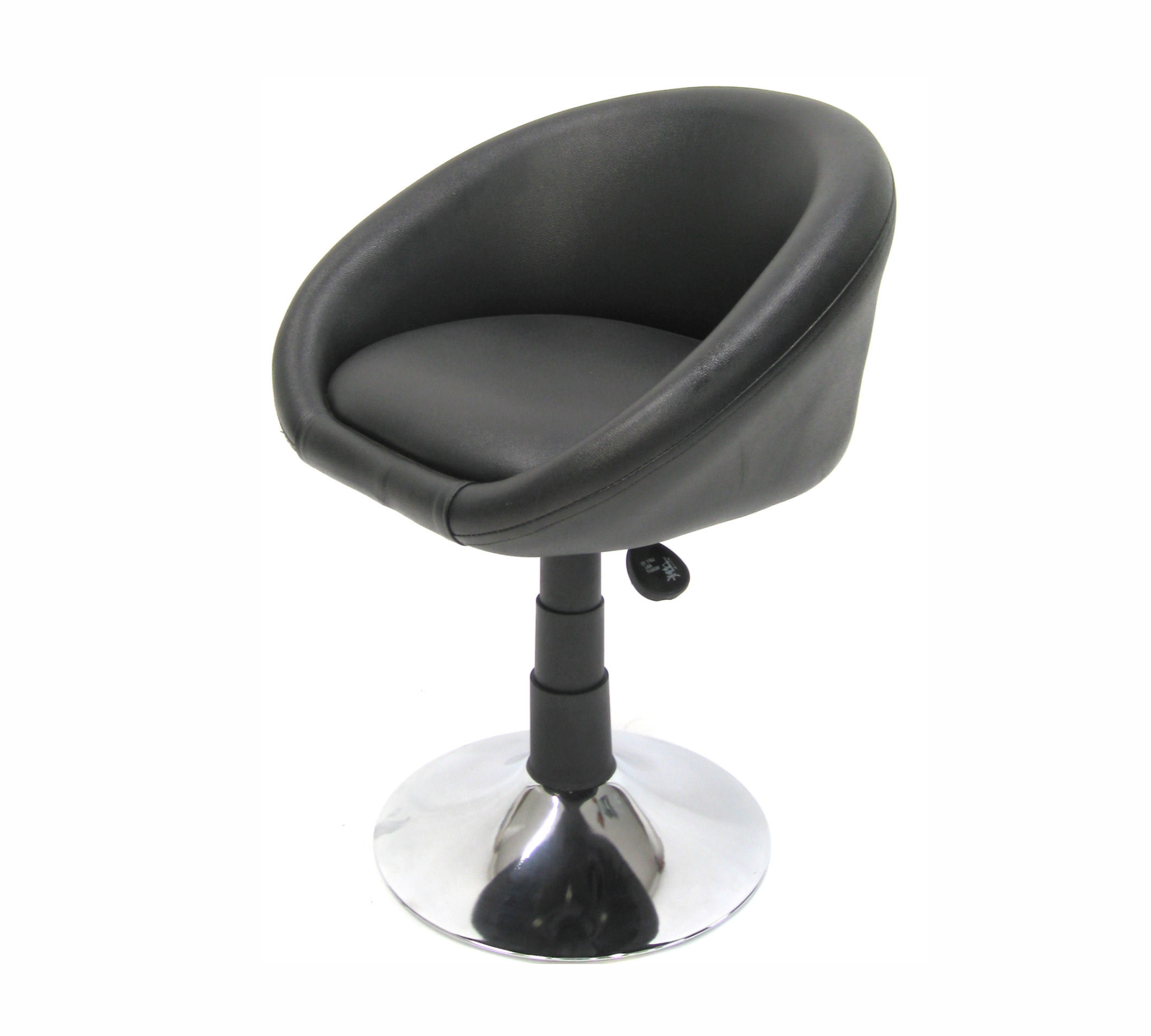 Outdoor Bar Chair Metal Chrome Base Cushioned Leatherette -