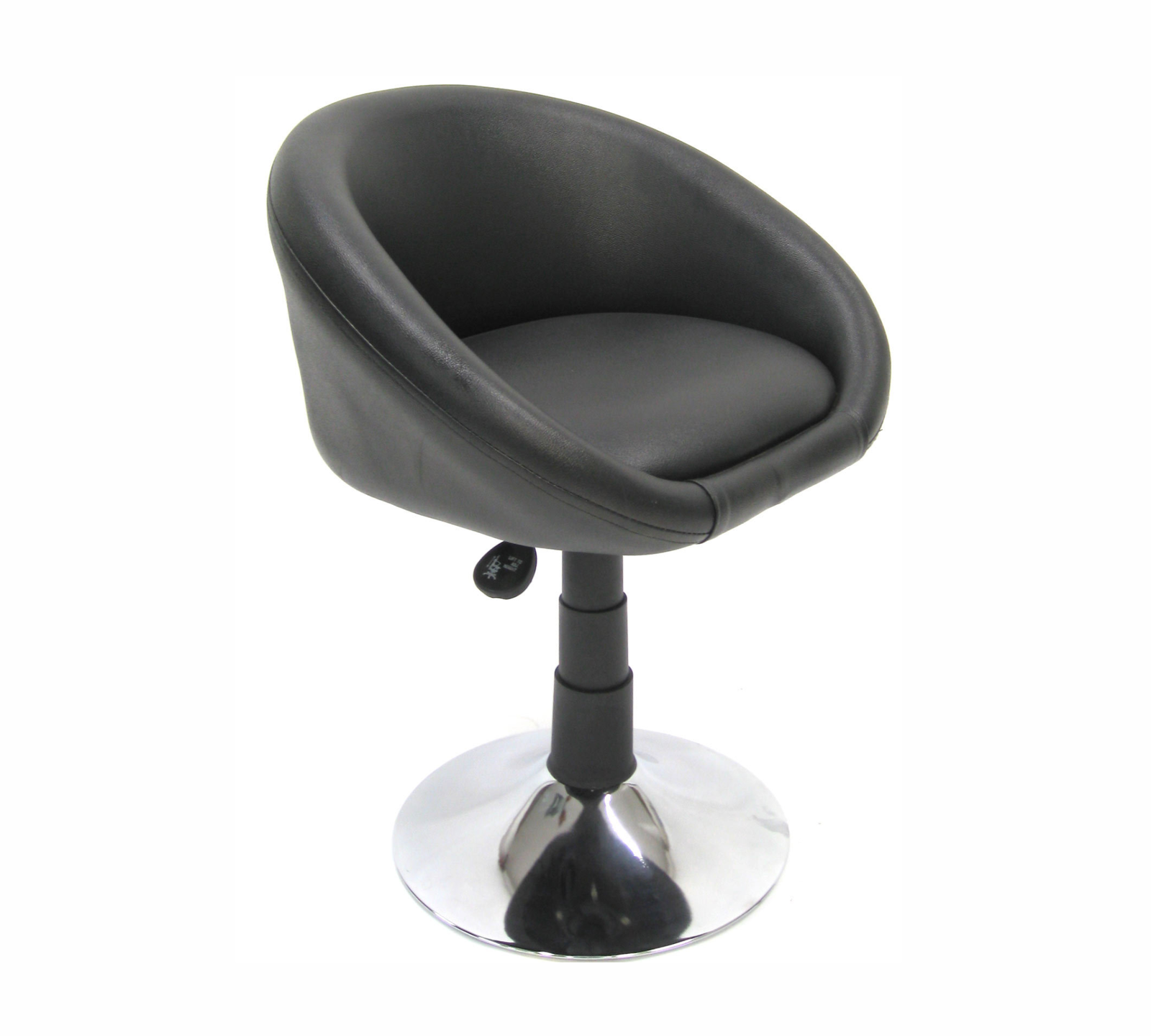 Outdoor Bar Chair Metal Chrome Base Cushioned Leatherette -