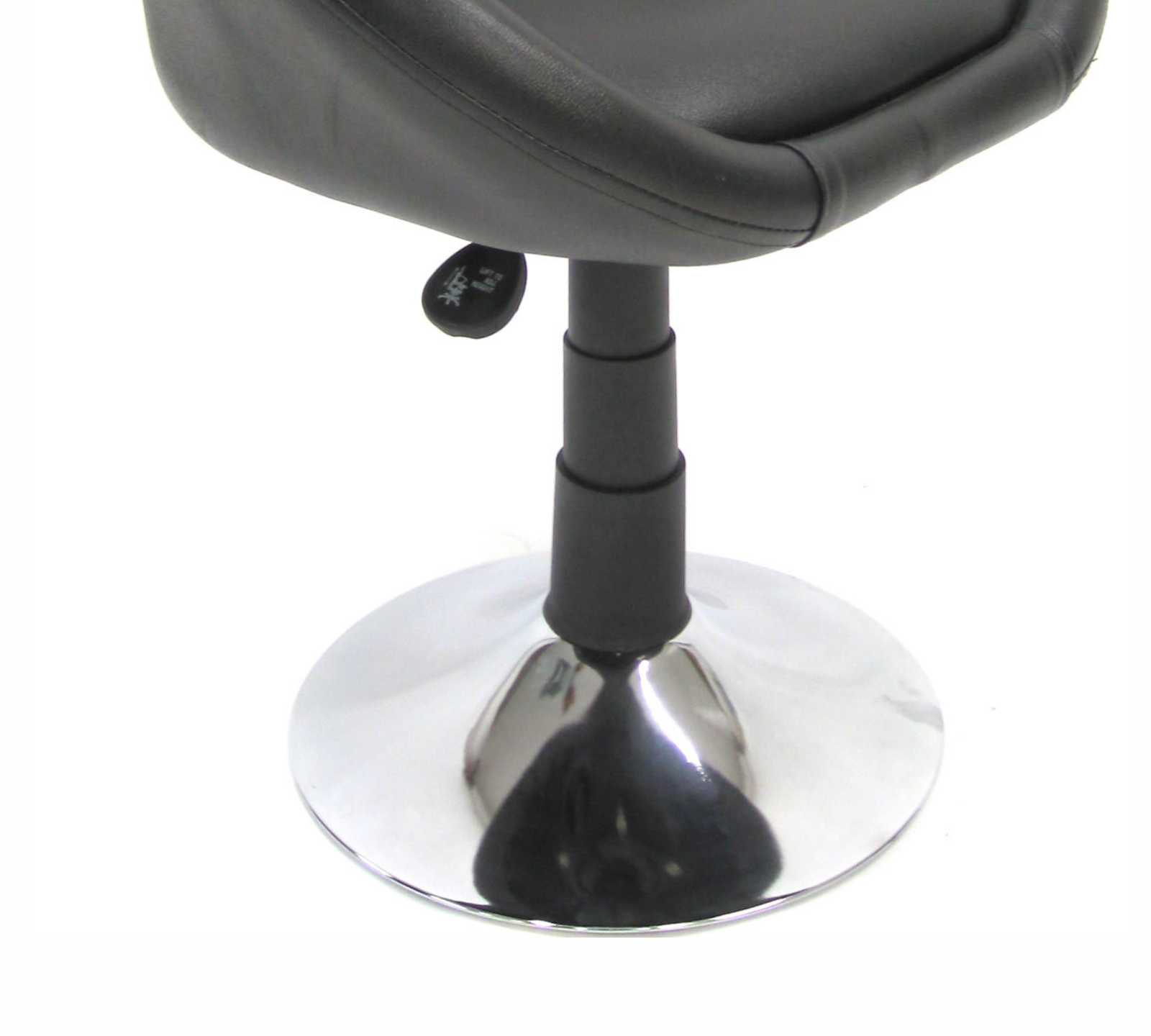 Outdoor Bar Chair Metal Chrome Base Cushioned Leatherette -