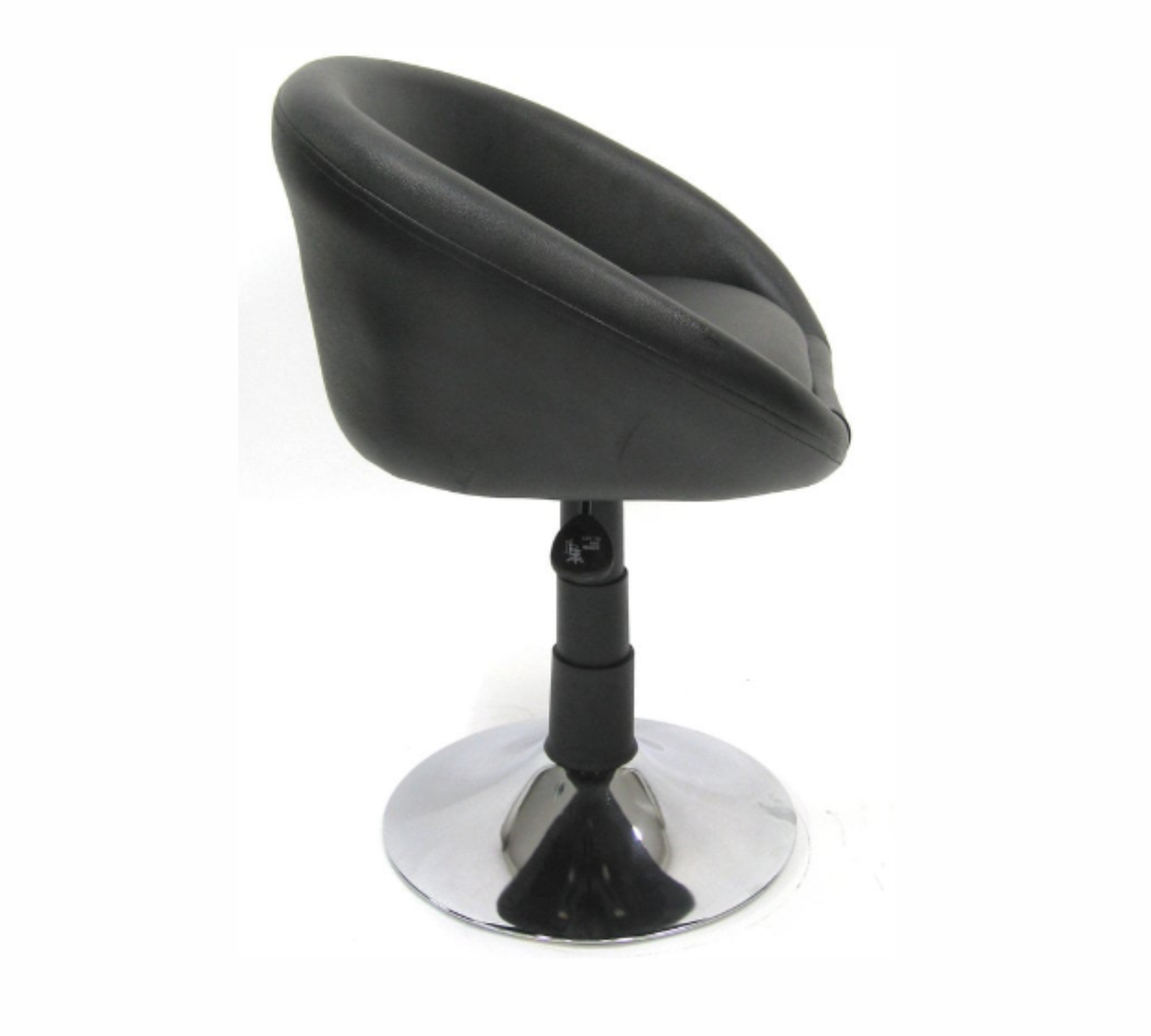 Outdoor Bar Chair Metal Chrome Base Cushioned Leatherette -