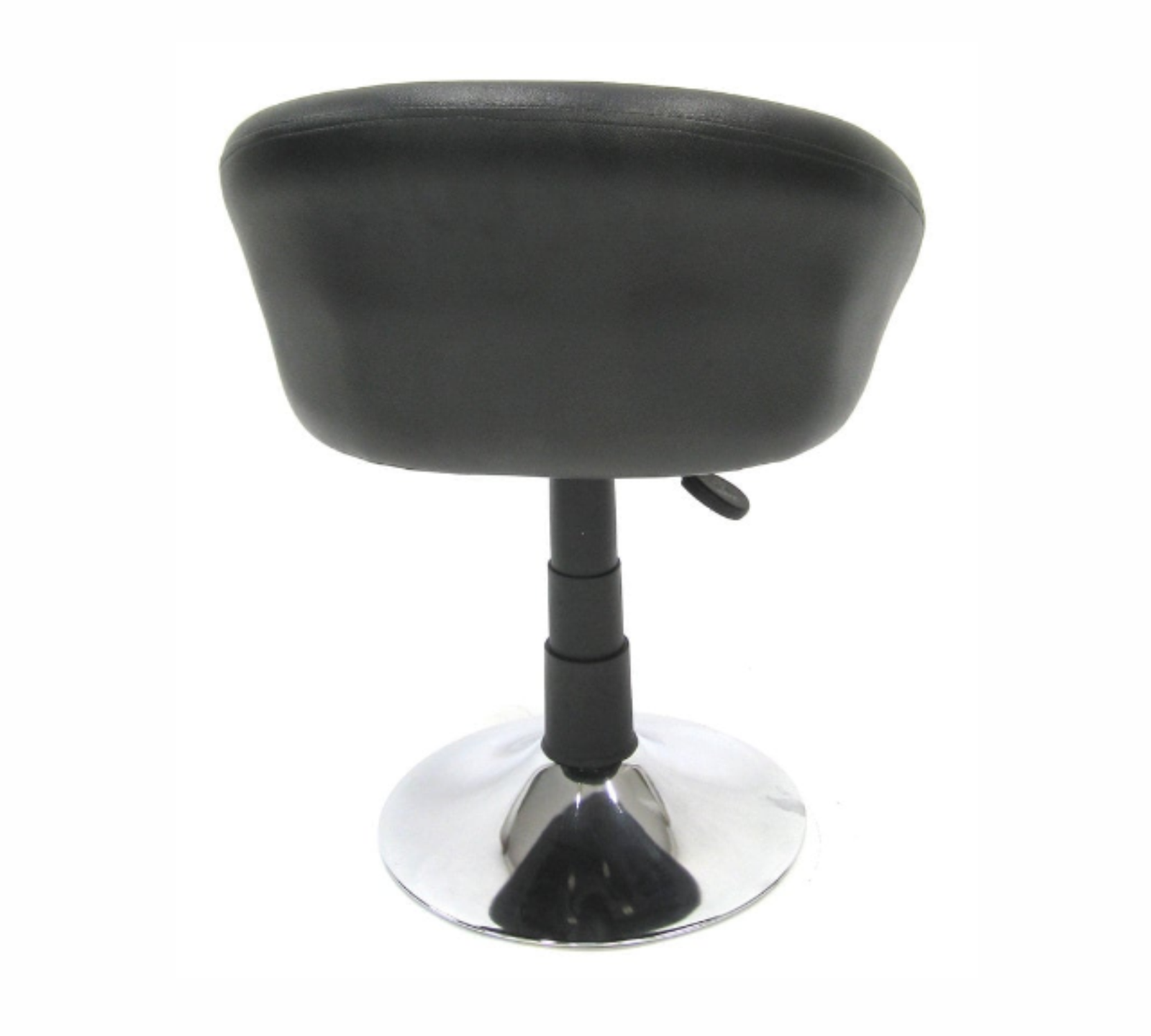 Outdoor Bar Chair Metal Chrome Base Cushioned Leatherette -