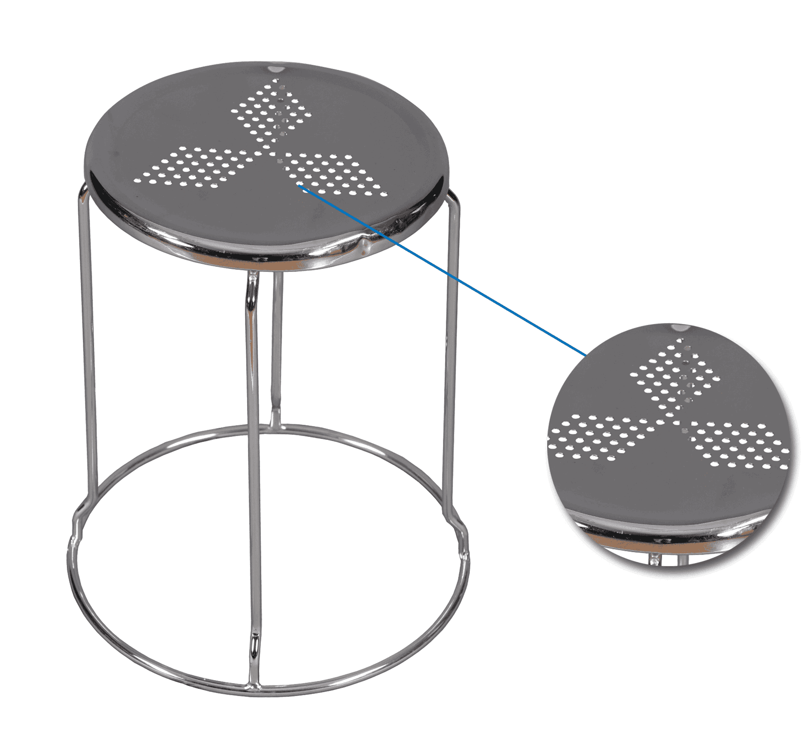 Outdoor Bar Stools With Metal Frame & Chrome Finish -