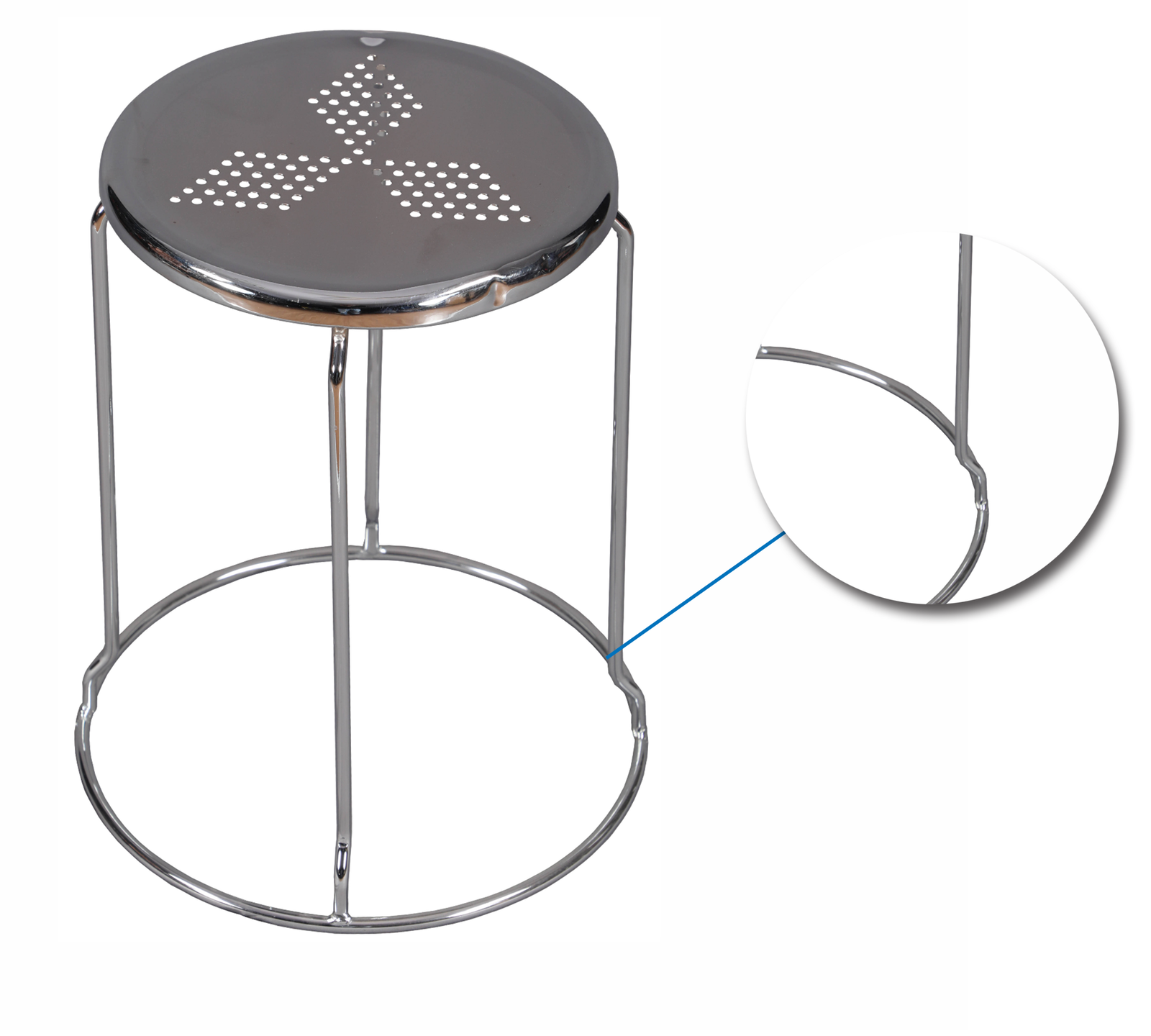 Outdoor Bar Stools With Metal Frame & Chrome Finish -