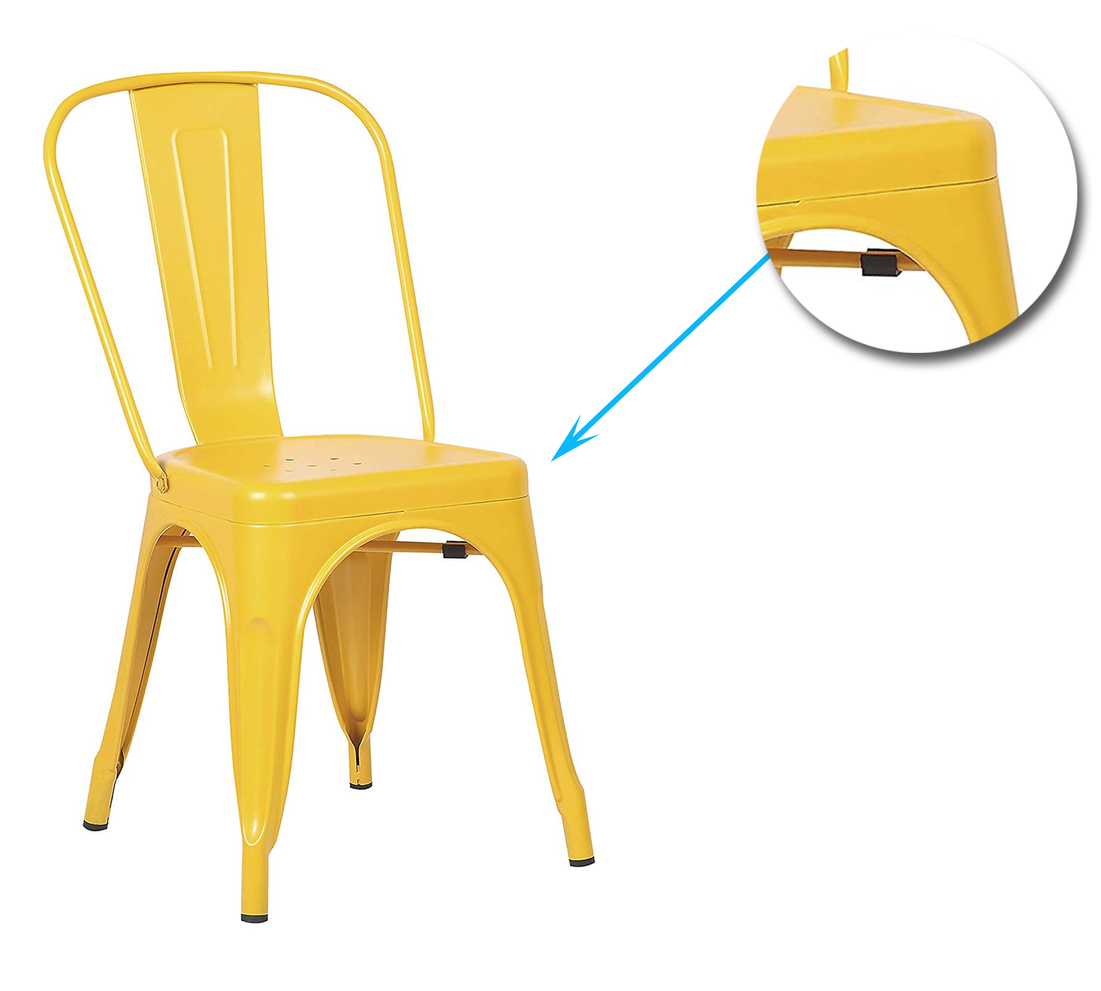 Outdoor Chair in Metal Frame Legs -