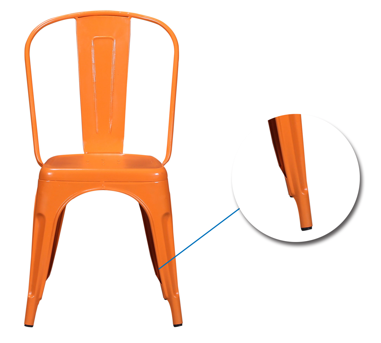Outdoor Chair in Metal Frame Legs -